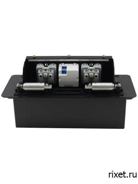 Встраиваемая выдвижная розетка в столешницу, 2EU+2USB+Type C, черная Встраиваемая выдвижная розетка в столешницу, 2EU+2USB+Type C, черная