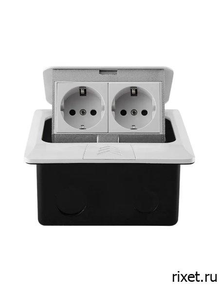 Встраиваемая выдвижная розетка в столешницу, 2EU, белая Встраиваемая выдвижная розетка в столешницу, 2EU, белая