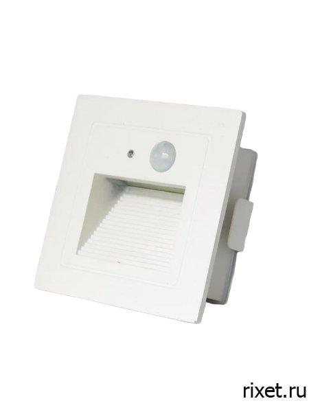 Встраиваемый светильник с датчиком движения, квадратный белый Встраиваемый светильник с датчиком движения, квадратный белый