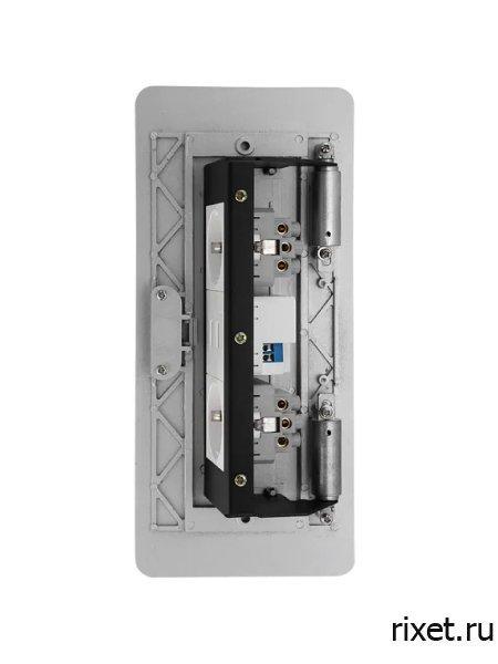 Встраиваемая выдвижная розетка в столешницу, 3EU, серебро Встраиваемая выдвижная розетка в столешницу, 3EU, серебро