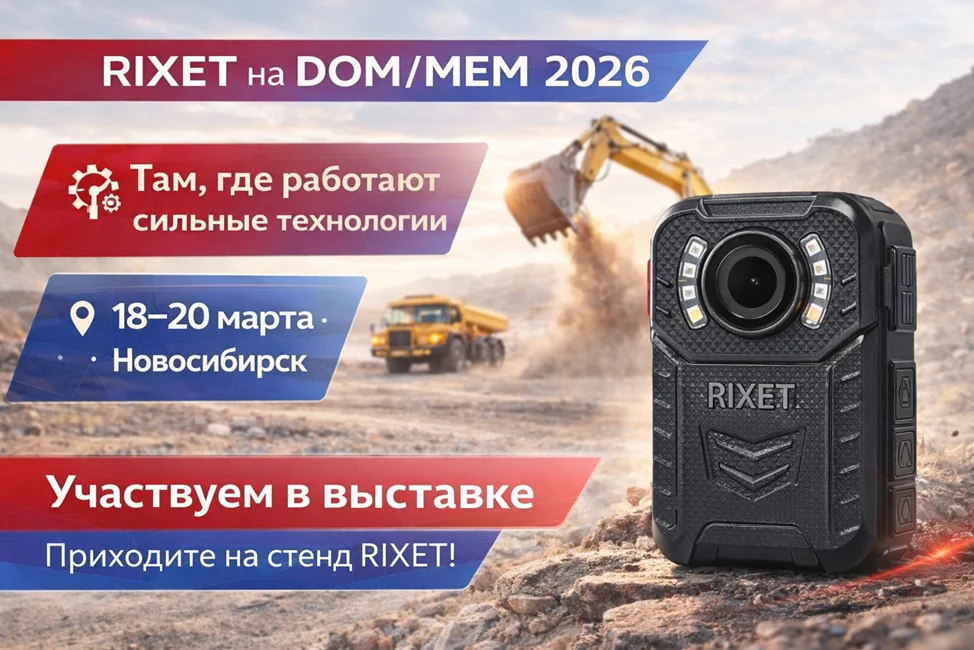 Носимый видеорегистратор RIXET для горнодобывающей отрасли, участие в DOM/MEM 2026